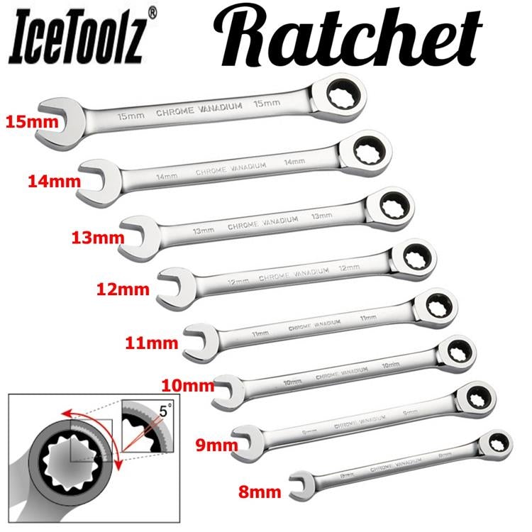 IceToolz 11mm Ratchet Combo Spanner